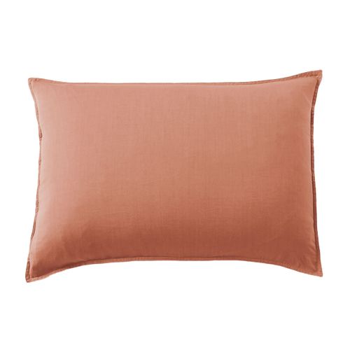 Taie D’oreiller 50 X 70 Cm En Lyocell – Modèle Lysandre Terracotta