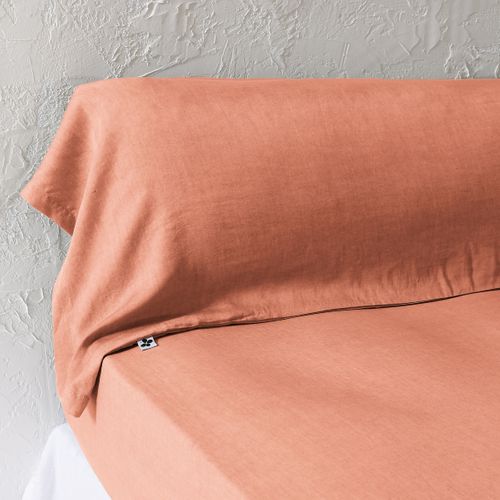 Taie De Traversin 43 X 185 Cm - Lyocell Uni Lysandre Terracotta - 147 G/m²