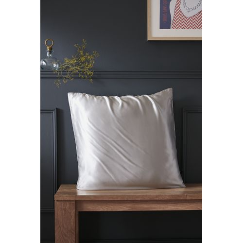 Taie D'oreiller 63 X 63 Cm - Soie De Mûrier Soanne Argent