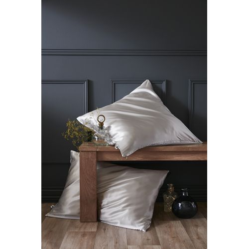 Taie D’oreiller 50 X 70 Cm – 100 % Soie De Mûrier – Soanne Argent