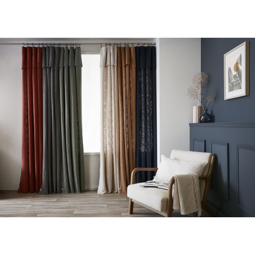 Rideau Ajustable Sixtine – 140 X 270 Cm – Coton Flammé – Camel