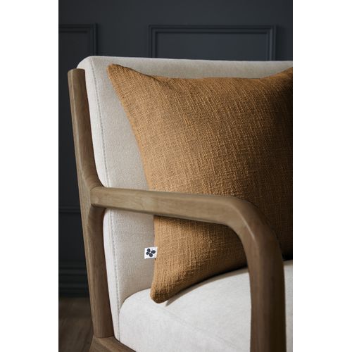 Coussin Déhoussable 45 X 45 Cm – 100 % Coton Texturé – Sixtine Camel