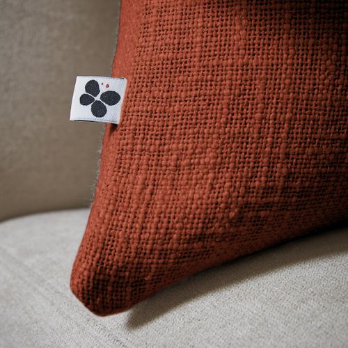 Coussin Déhoussable 45 X 45 Cm – 100 % Coton Texturé – Sixtine Terracotta