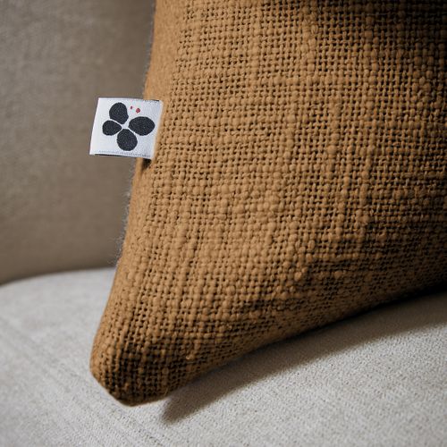 Coussin Déhoussable 40 X 60 Cm – 100 % Coton Texturé – Sixtine Camel