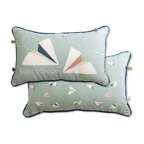 Coussin Déhoussable Avec Passepoil 30 X 50 Cm Coton Petits Papiers