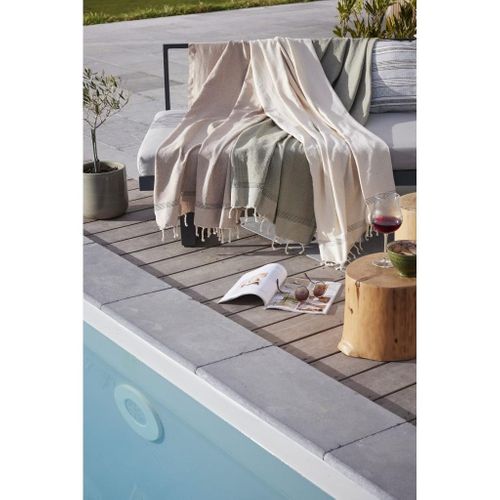 Fouta Avec Franges 100 X 200 Cm – 100% Coton Tissé Teint Ulysse Ecru