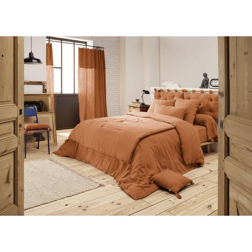 Édredon 180 X 240 Cm – Double Gaze De Coton – Gaïa Abricot