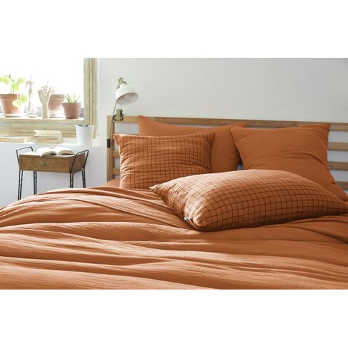Taie D’oreiller 50 X 70 Cm – Gaze De Coton Tissée – Gaïa Mix – Abricot