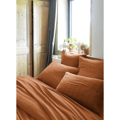 Taie D’oreiller 50 X 70 Cm – Gaze De Coton Tissée – Gaïa Match Abricot