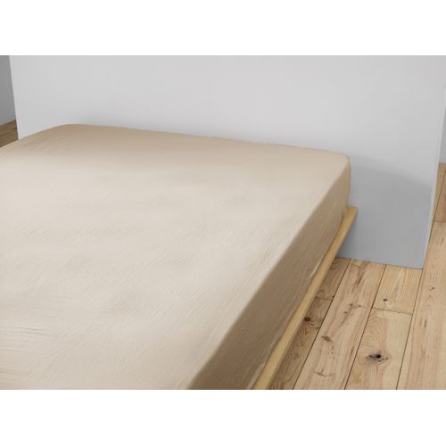 Drap-housse 180 X 200 Cm – Double Gaze De Coton 125 G/m² – Gaïa Ficelle