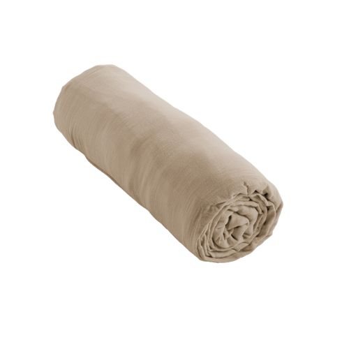 Drap-housse 180 X 200 Cm – Double Gaze De Coton 125 G/m² – Gaïa Ficelle