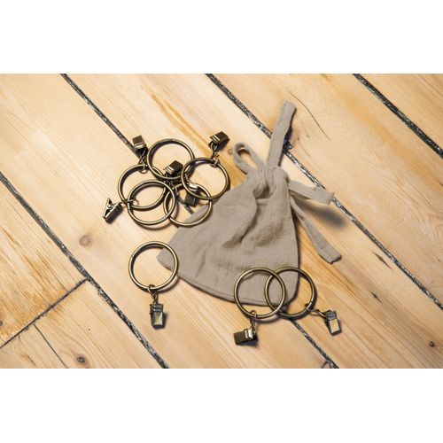 Rideau Ajustable + 8 Anneaux Pince 140 X 300 Cm – Gaze De Coton Gaïa – Ficelle