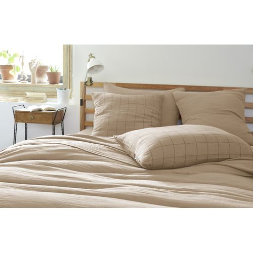 Taie D’oreiller 60 X 60 Cm – Gaze De Coton Tissée – Gaïa Match Ficelle