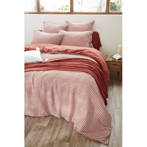 Taie D’oreiller 60 X 60 Cm – Gaze De Coton Tissée Teinte Vickie Terracotta