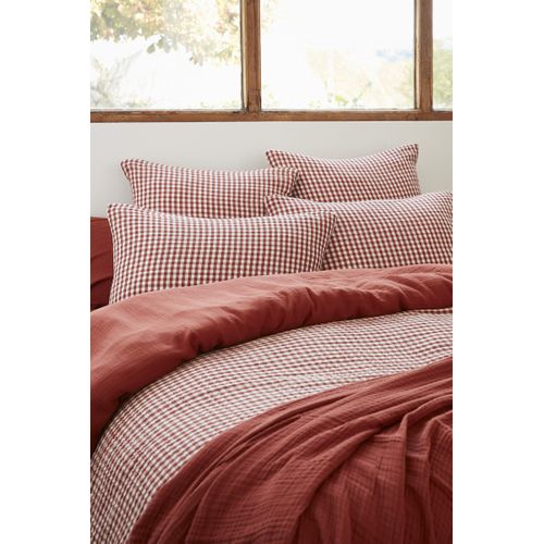 Taie D’oreiller 60 X 60 Cm – Gaze De Coton Tissée Teinte Vickie Terracotta