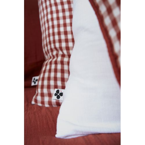 Taie D’oreiller 60 X 60 Cm – Gaze De Coton Tissée Teinte Vickie Terracotta