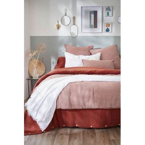 Taie D’oreiller 50 X 70 Cm – Gaze De Coton Tissée Teinte Vickie Terracotta