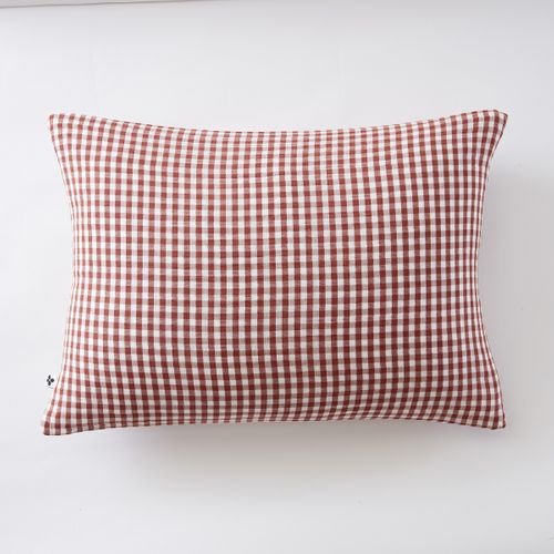 Taie D’oreiller 50 X 70 Cm – Gaze De Coton Tissée Teinte Vickie Terracotta