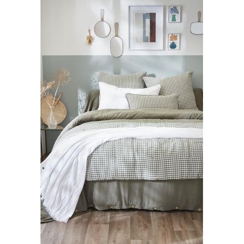 Taie D’oreiller 60 X 60 Cm – Gaze De Coton Tissée Teinte Vickie Romarin