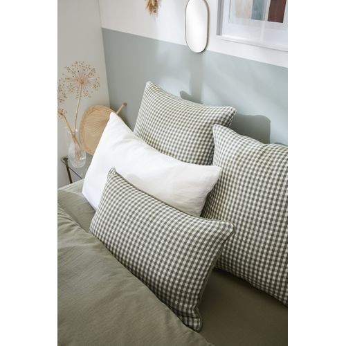 Taie D’oreiller 60 X 60 Cm – Gaze De Coton Tissée Teinte Vickie Romarin