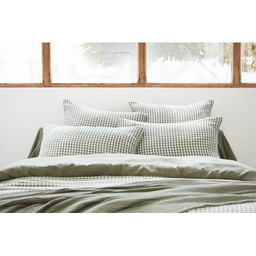 Taie D’oreiller 50 X 70 Cm – Gaze De Coton Tissée Teinte Vickie Romarin