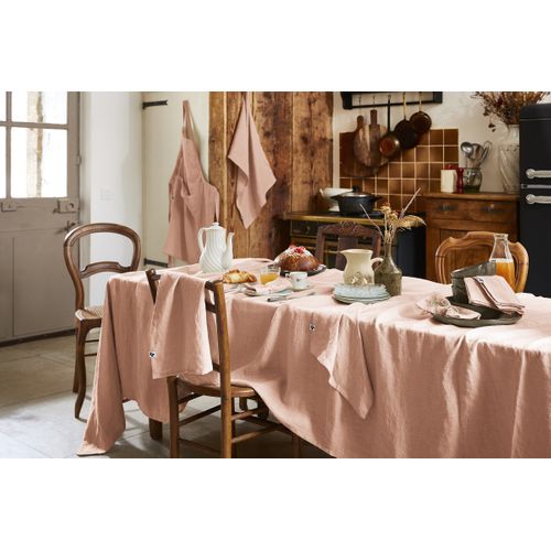 Nappe Rectangle 170 X 350 Cm – Lin Lavé – Vieux Rose