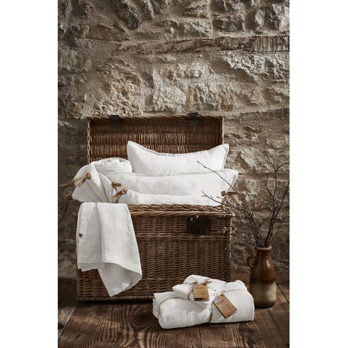 Taie D’oreiller 80 X 80 Cm – Lin Lavé Français Soline - Blanc