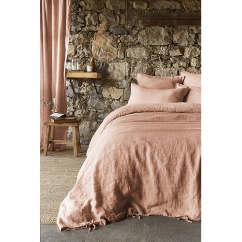 Taie D'oreiller 80 X 80 Cm Lin Lavé Soline Vieux Rose