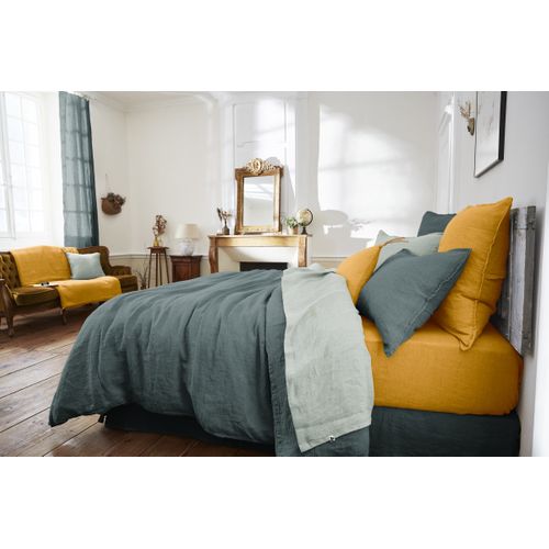 Drap Housse 90 X 190 Cm – Lin Lavé Français Luxe Soline – Miel