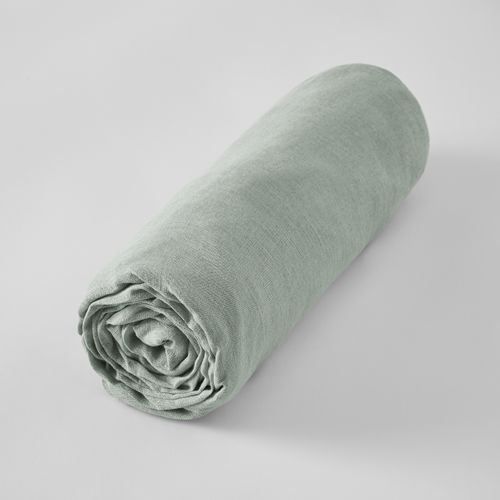 Drap Housse 90 X 190 Cm – Lin Lavé Français Luxe Soline – Eucalyptus