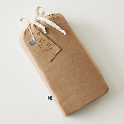 Drap-housse 90 X 190 Cm – Lyocell Uni Lysandre – Camel – Bonnet 30 Cm