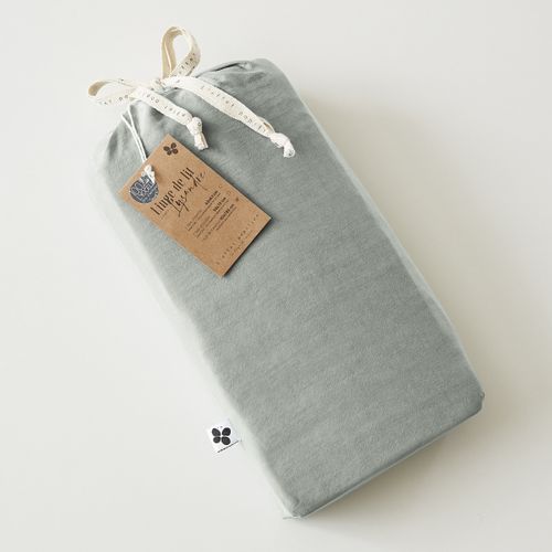Drap-housse 90 X 190 Cm – Lyocell Uni Lysandre – Lichen – Bonnet 30 Cm