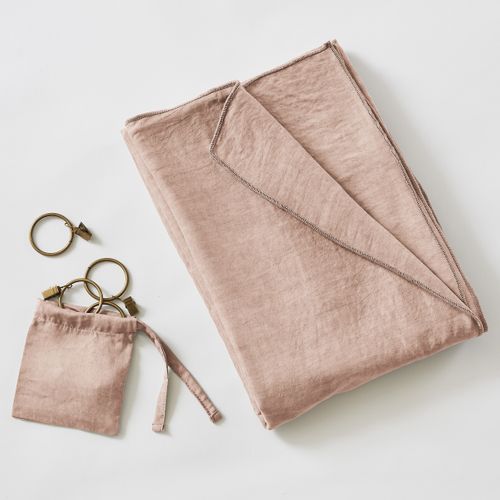 Rideau Ajustable 140 X 270 Cm – Lyocell Uni Lysandre Blush + 8 Anneaux Pince