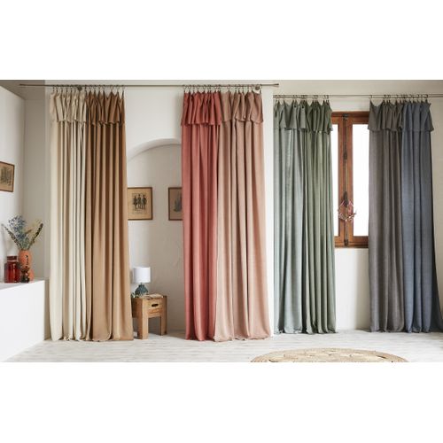 Rideau Ajustable 140 X 270 Cm – Lyocell Uni Lysandre Blush + 8 Anneaux Pince