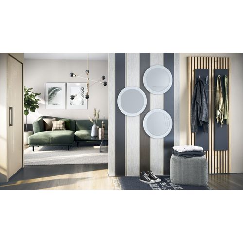 Ensemble De 3 Miroirs 50 Cm Blancs Laqué