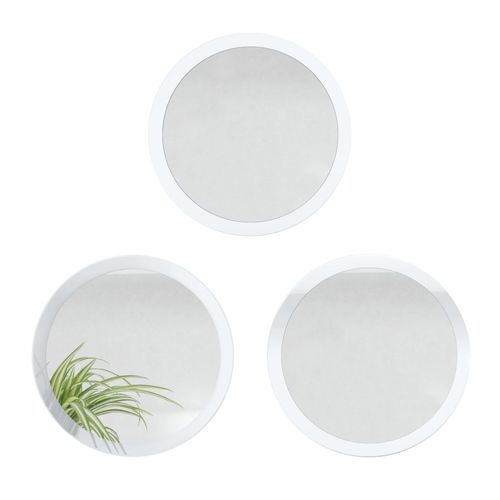 Ensemble De 3 Miroirs 50 Cm Blancs Laqué