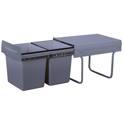 Poubelle Tri Sélectif Encastrée Hype Gris Plastique 36l