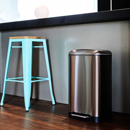 Poubelle De Cuisine à Pédale Greenwich Gris Acier Inoxydable 40l