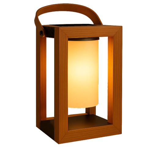 Lanterne Solaire Seraphina Bois Aluminium H32cm
