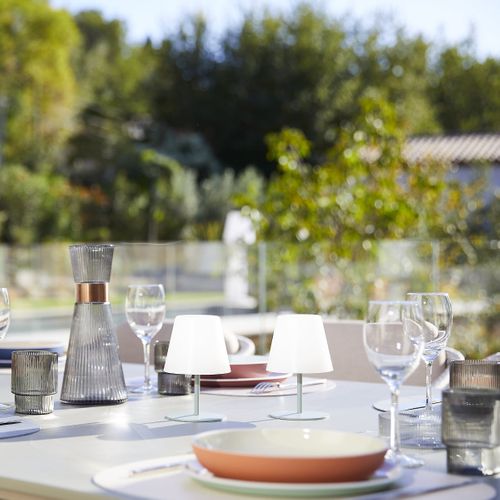 Set De 2 Lampes De Table Twins Vert Olive Aluminium H16cm