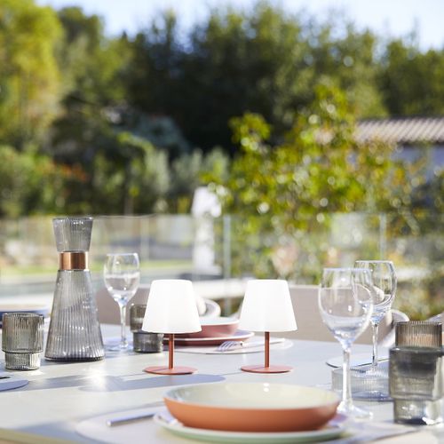 Set De 2 Lampes De Table Twins Terracotta Plastique H16cm