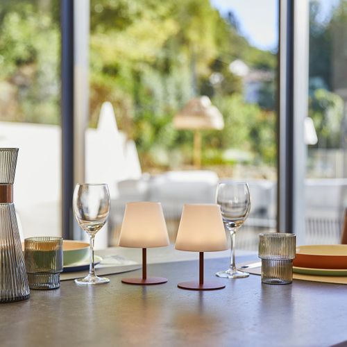 Set De 2 Lampes De Table Twins Terracotta Plastique H16cm