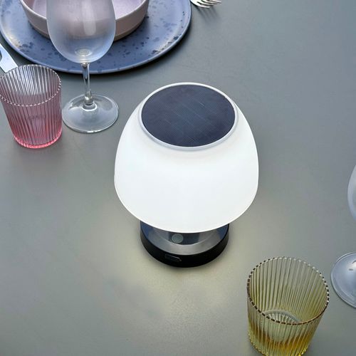 Lampe De Table Solaire Lumina Blanc Plastique H13.5 Cm