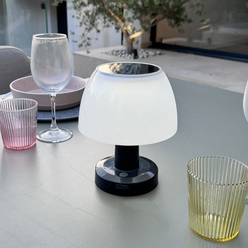 Lampe De Table Solaire Lumina Blanc Plastique H13.5 Cm