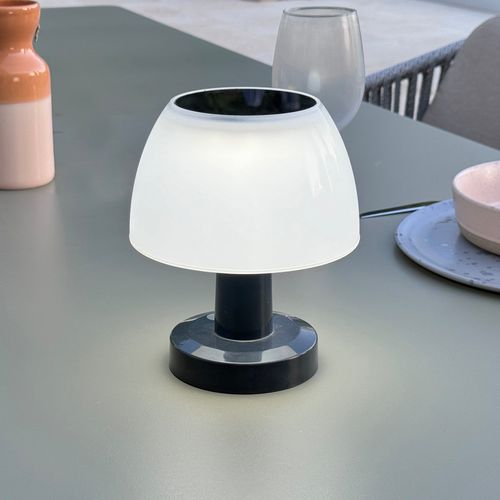 Lampe De Table Solaire Lumina Blanc Plastique H13.5 Cm