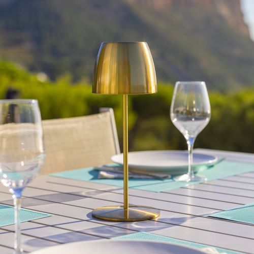 Lampe De Table Sans Fil Orlum Doré Aluminium H30cm