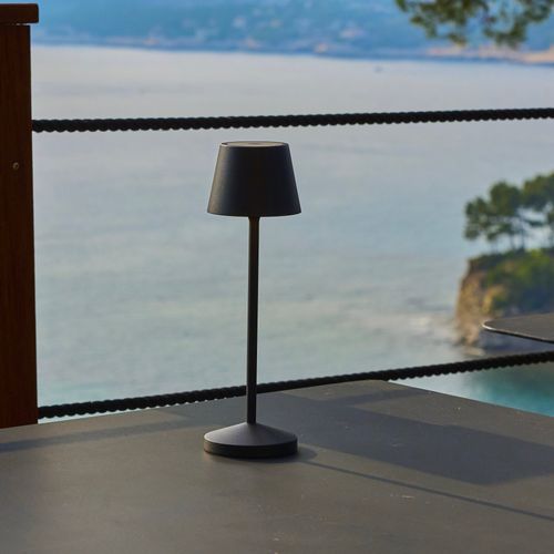 Lampe De Table Sans Fil Emily Gris Anthracite Aluminium H25cm