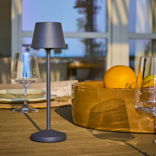 Lampe De Table Sans Fil Emily Gris Anthracite Aluminium H25cm