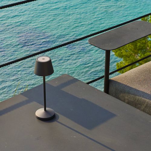 Lampe De Table Sans Fil Emily Gris Anthracite Aluminium H25cm