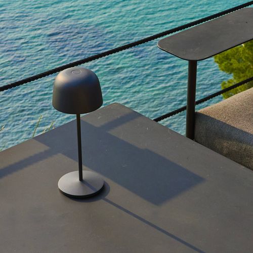 Lampe De Table Sans Fil Sophia Gris Anthracite Aluminium H28cm